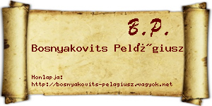 Bosnyakovits Pelágiusz névjegykártya